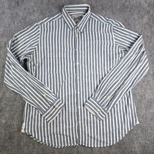 Schott Bros Shirt 2XL Long Sleeve‎ Button Up Blue Striped Pockets Cotton